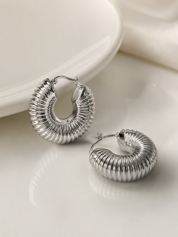 Orecchini Hoop Bombati in Acciaio Inox 316L