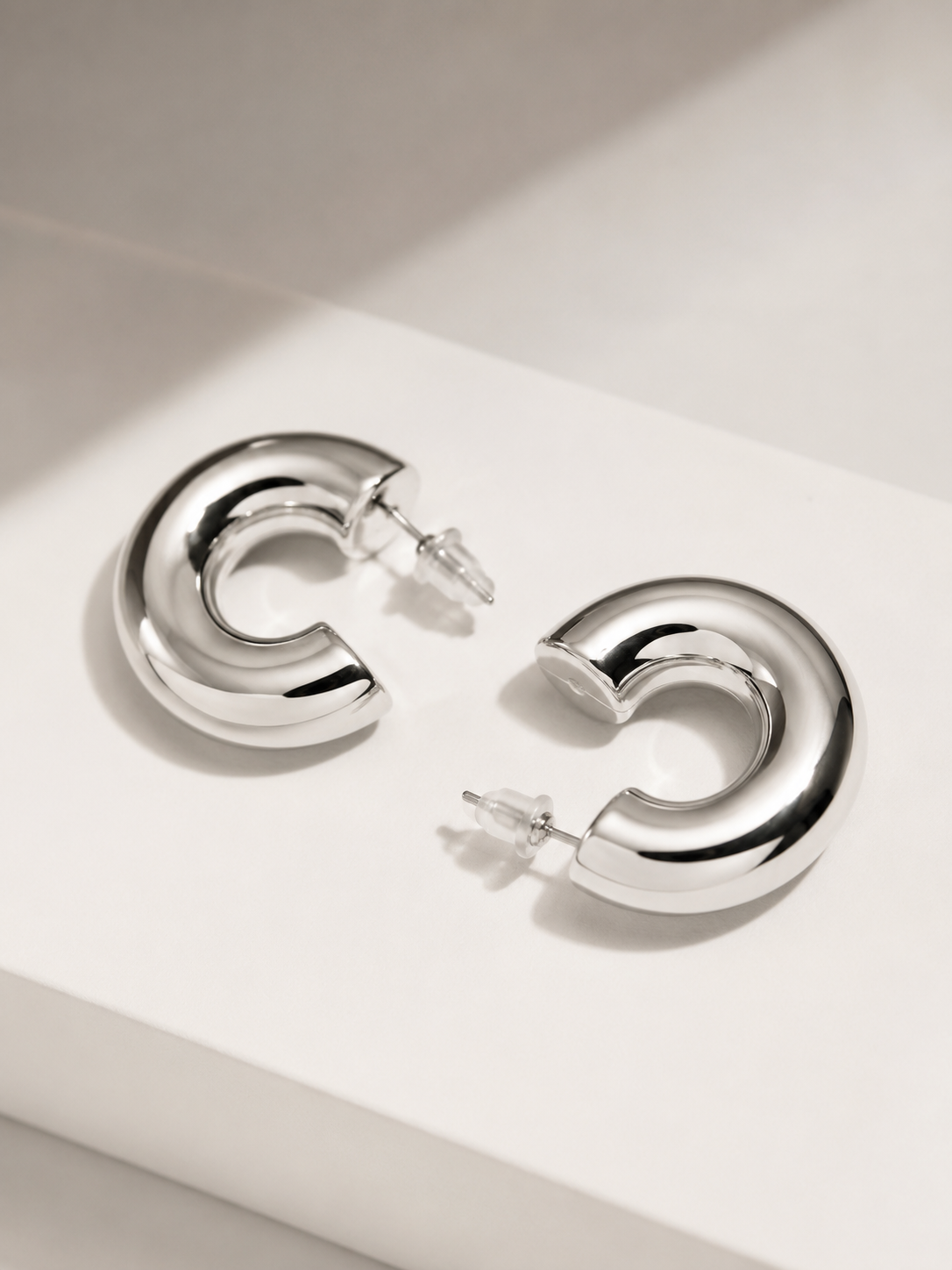 Orecchini Hoop Bombati in Acciaio Inox 316L
