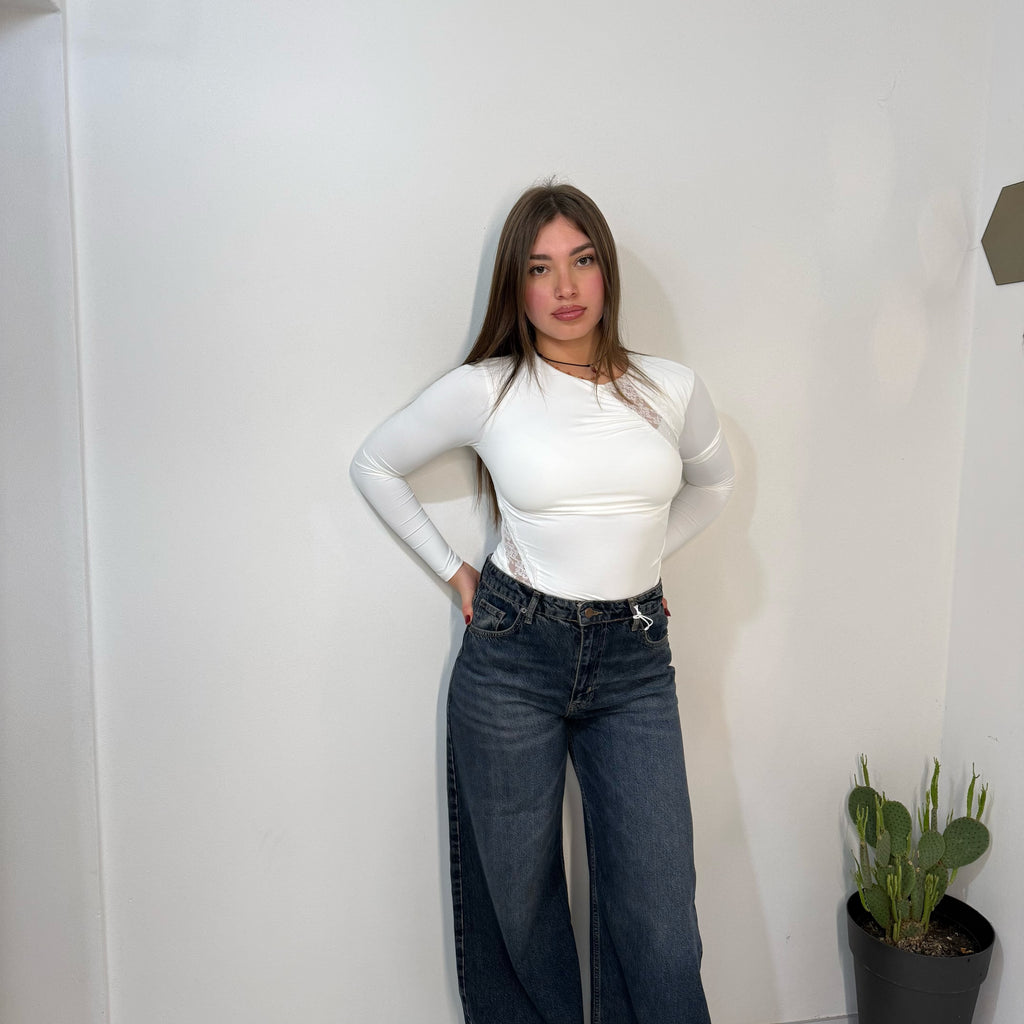 Jeans a Palazzo Gamba Larga Vita Alta