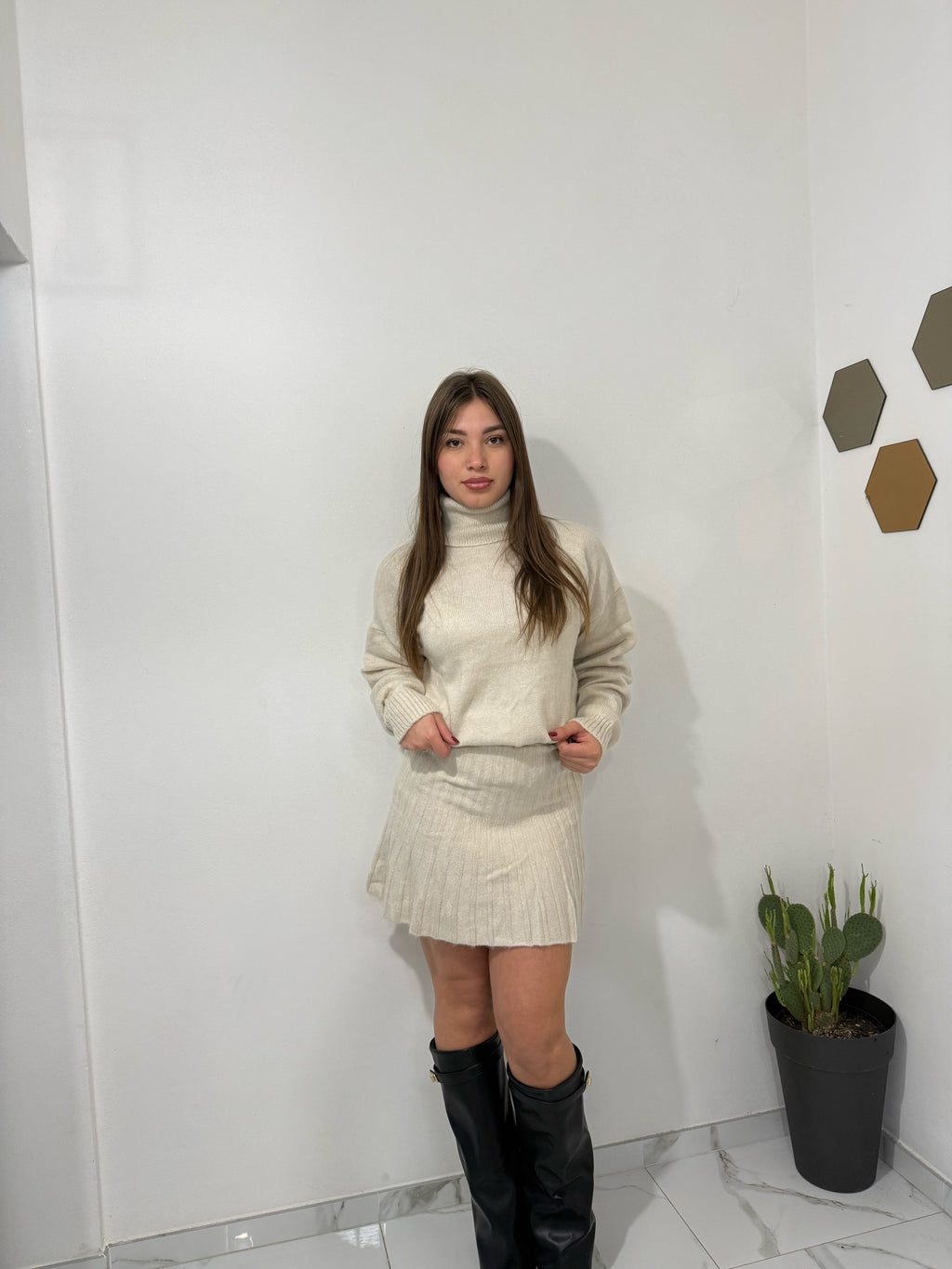 Abito Oversize Casual Con Collo A Tartaruga