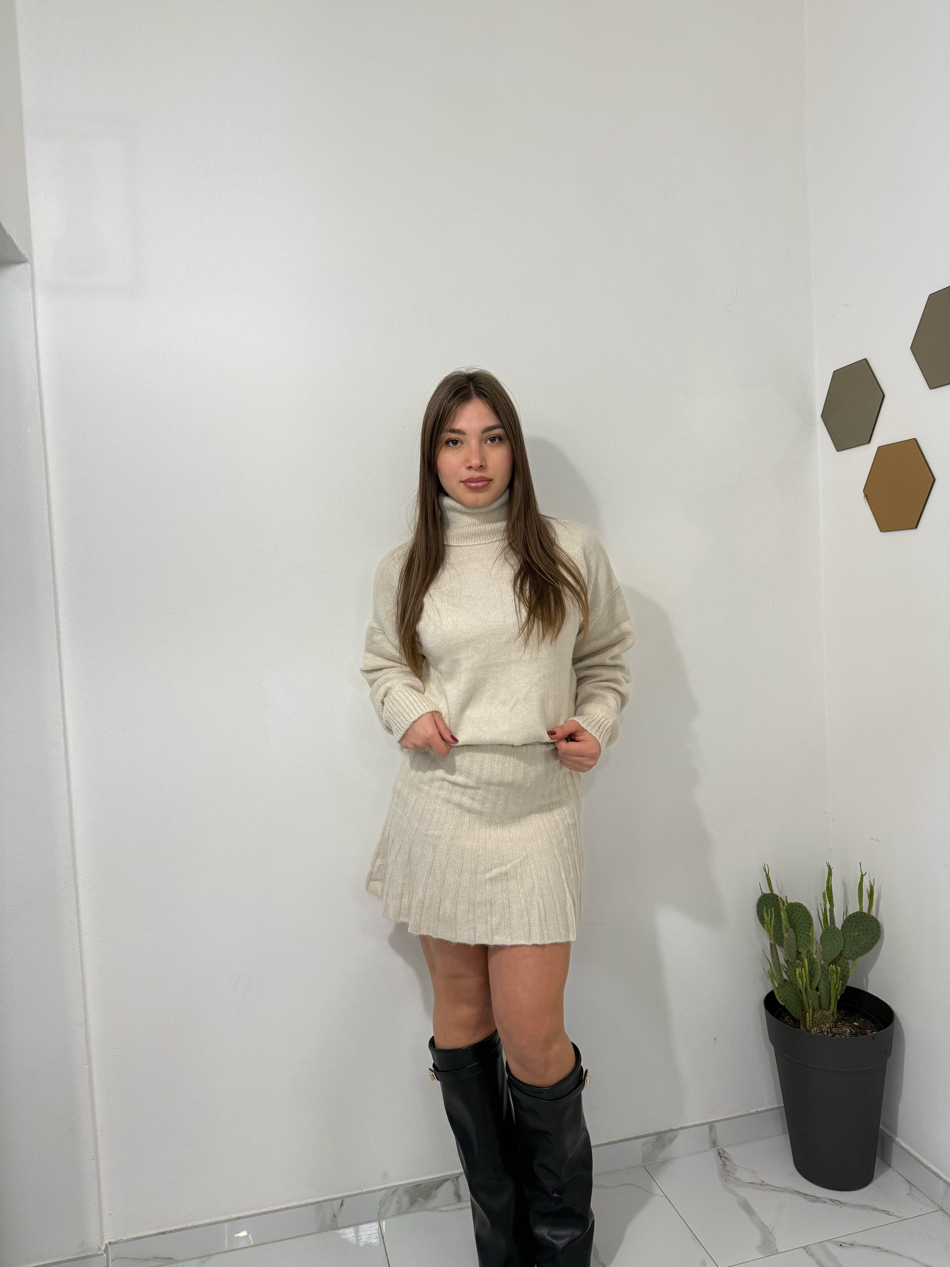 Abito Oversize Casual Con Collo A Tartaruga