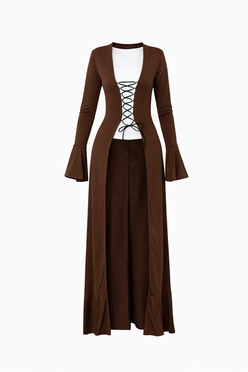 Cardigan Dress Lace Flow