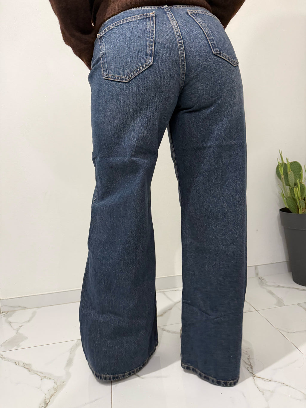 Jeans a Palazzo Gamba Larga Vita Alta