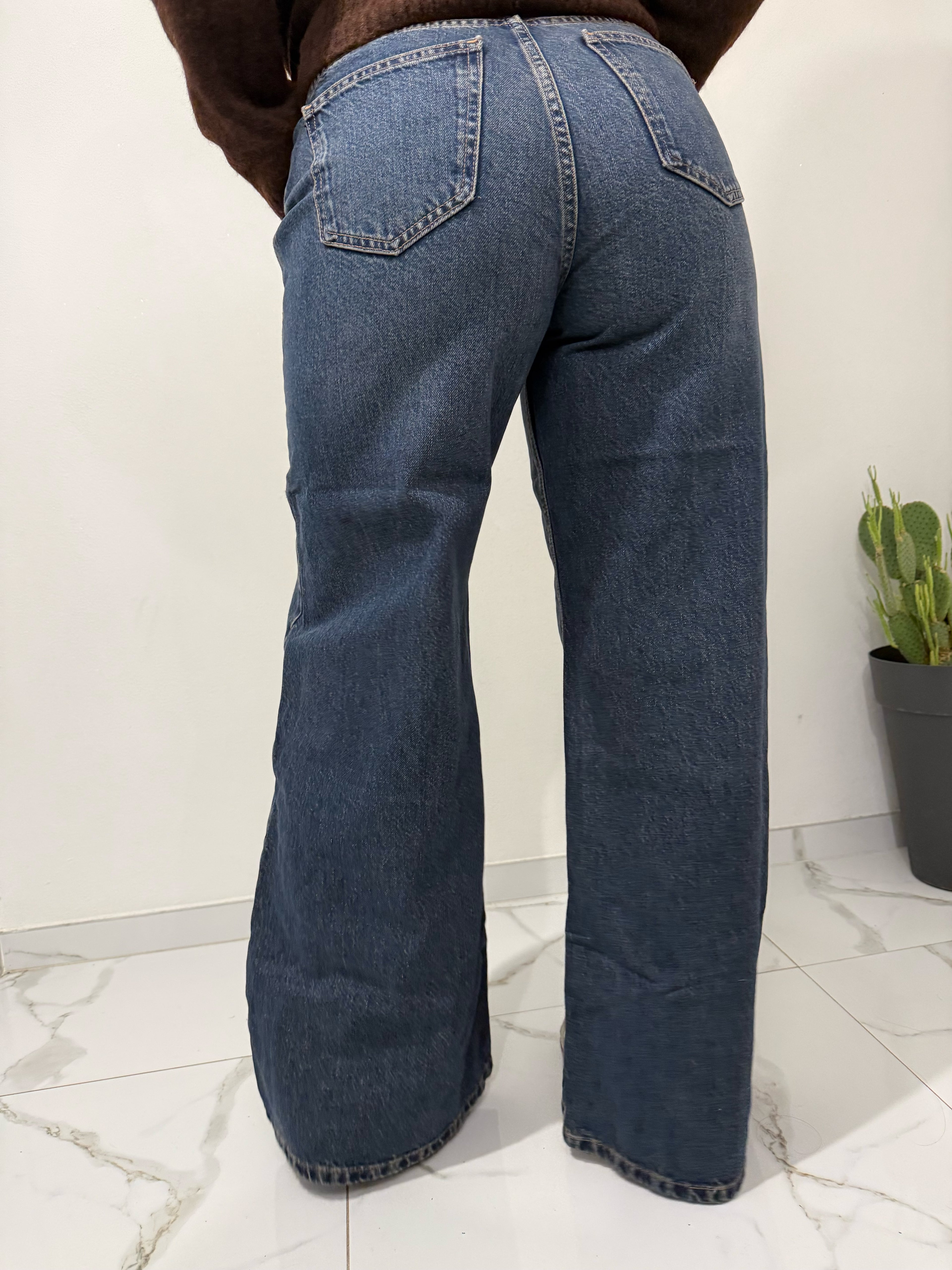 Jeans a Palazzo Gamba Larga Vita Alta