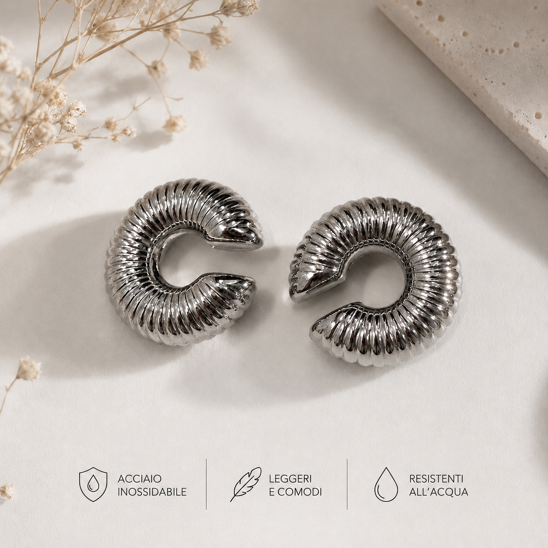 Ear Cuff in Acciaio Inox 316L