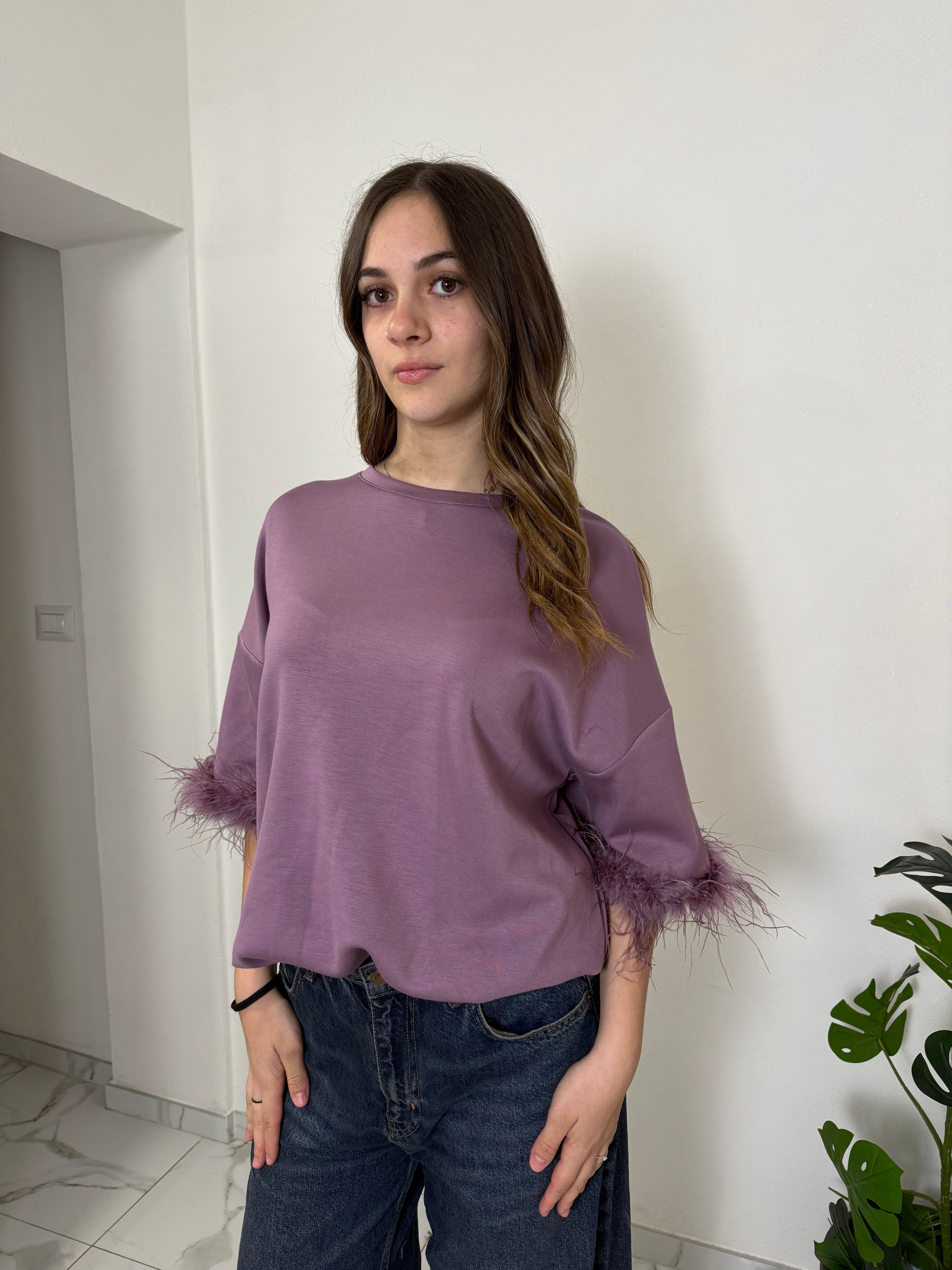 T-shirt abito Piuma