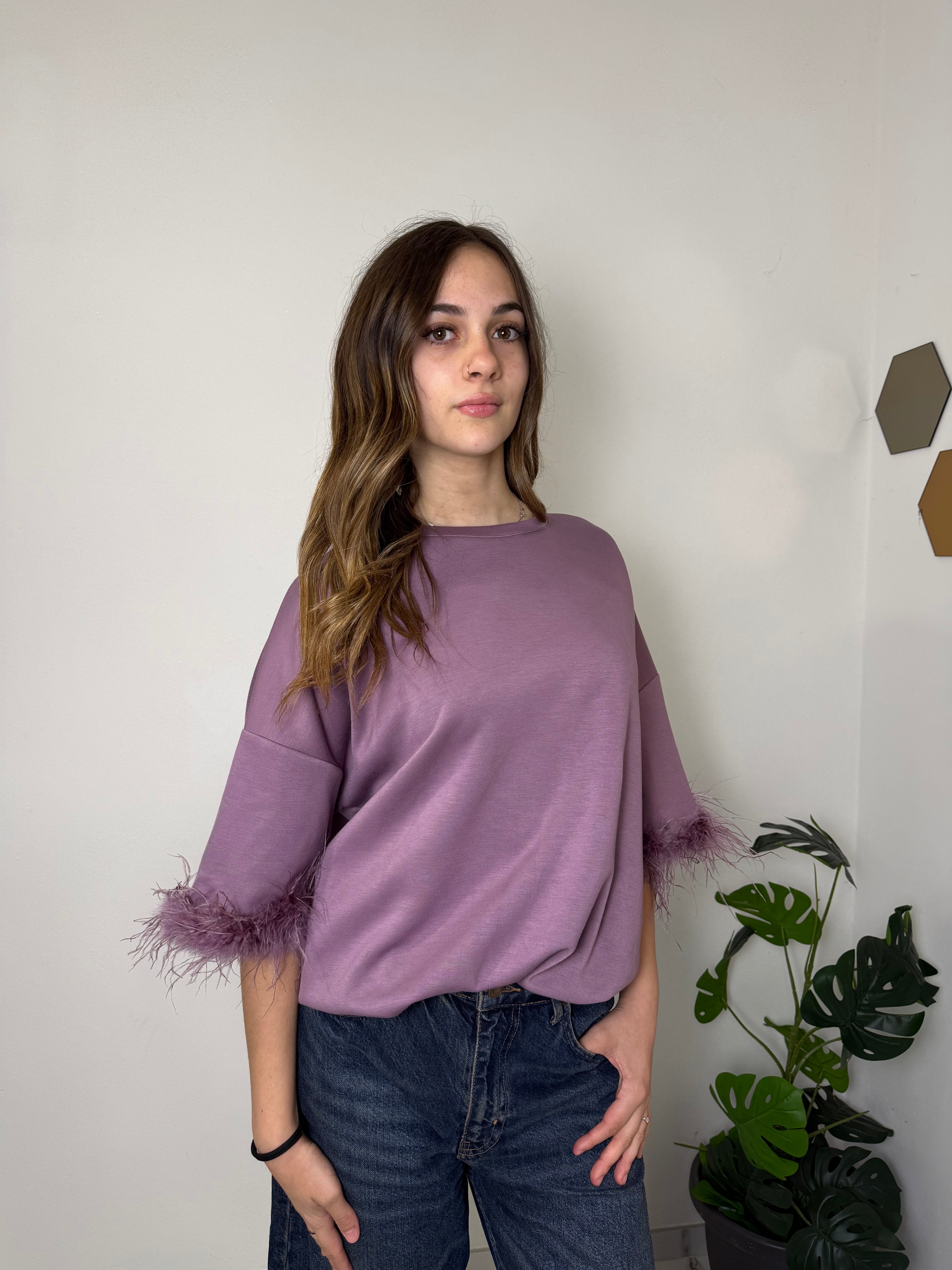 T-shirt abito Piuma